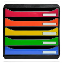 Exacompta Schubladenbox BigBox Plus 27,8 x 34,7 x 27,1 cm 5-tlg. schwarz