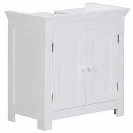 KADIMA DESIGN Waschbeckenunterschrank Weiß 57 cm breit mit 2 Türen und Bodenstehend
