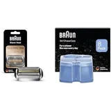 Bundle of Braun Series 9 Pro Scherkopf, Made in Germany, 94M, chrom + Braun 3-in-1 ShaverCare Reinigungskartuschen für Reinigungsstationen, Hygienische Reinigung, 8er Pack