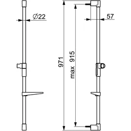Hansa Duschstange HANSAVIVA Wandmontage, Gesamtlänge 97,1cm, chrom