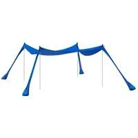 SoBuy Strandzelt Sonnensegel mit Alu-Stangen Sonnenschutz für Strand OZT02-DB