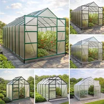 Brast Gewächshaus Aluminium Grün HKP 6 mm 12,25 m2