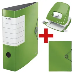 Leitz Starter-Set »LEITZ Solid« (Ordner, Ablagebox, Locher) grün, 8.2x31.8x29 cm