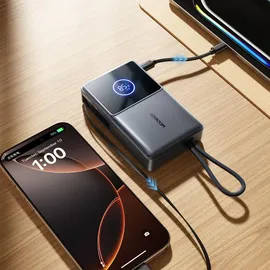 Joyroom JR-PR1 10000mAh 22.5W Powerbank mit integriertem einziehbarem USB-C-Kabel - Schwarz