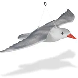 Relaxdays Vogelschreck Möwe fliegend grau 59,0 x 41,0 x 22,0 cm