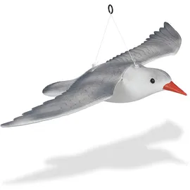 Relaxdays Vogelschreck Möwe fliegend grau 59,0 x 41,0 x 22,0 cm