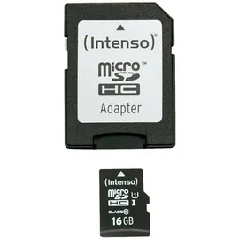 Intenso microSDHC Class 10 UHS-I + SD-Adapter 16 GB