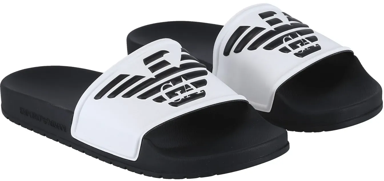 Emporio Armani Badeschuhe Sliders schwarz/weiss Herren