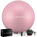 elite athlete EliteAthlete® Gymnastikball Sitzball Büro ergonomisch mit Anti Burst System - Fitness Yoga Pilates Schwangerschaft - 55cm helllila 55 CM