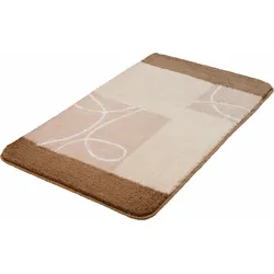 Badematte MEUSCH "Curly" Gr. 2, grau (taupe), H:20mm, Kunstfaser, Badematten, Badteppich, modernes Design, waschbar