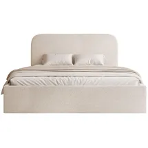 Selsey Polsterbett 140x200 mit Bettkasten, Bouclé, cremefarben -