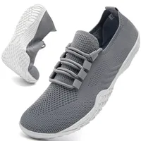 ZGPWZWL Barfußschuhe Damen Barfuss Sneaker Turnschuhe Hallenschuhe Leicht Sportschuhe Bequem Laufschuhe Atmungsaktiv Und Weich Wanderschuhe Zero-Drop Sohle Minimalistische Fitnessstudi,Hellgrau 40 - 40 EU