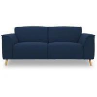 DOMO. collection Sofa Jules FK 2, 5 Sitzer, 2, 5er Couch in skandinavischer Optik, mit Federkernpolsterung, Garniur mit Holzfüßen, 193 x 90 x 81 cm (BxTxH), in dunkelblau
