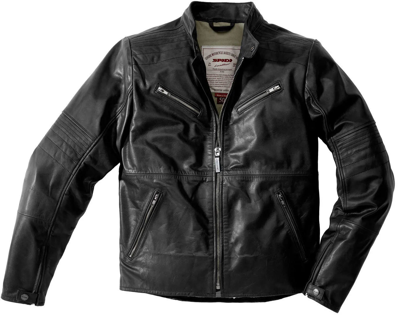 Spidi Garage Robust Motorrad Lederjacke, schwarz, Größe 56 für Männer