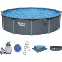 BESTWAY Hydrium Stahlwandpool Komplett-Set Ø 549 x 132 cm inkl. Sandfilteranlage