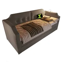 odikalo Schlafsofa Jugendbett Polsterbett Stauraum Schubladen Holz(Ohne Matratze)90x200cm grau