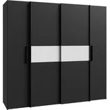 Forte Schiebetürenschrank Kalixtus 200,1 x 190,5 x 61,6 cm Schwarz
