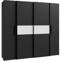 Forte Schiebetürenschrank Kalixtus 200,1 x 190,5 x 61,6 cm Schwarz