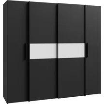 Forte Schiebetürenschrank Kalixtus 200,1 x 190,5 x 61,6 cm Schwarz