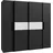 Forte Schiebetürenschrank Kalixtus 200,1 x 190,5 x 61,6 cm Schwarz