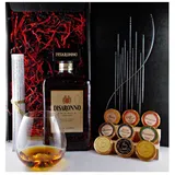 Disaronno Originale Amaretto Likör +1 Glas + 9 Edelschokoladen 9 Sorten Geschenk