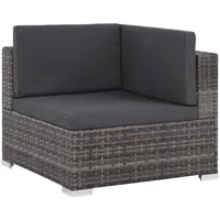 vidaXL 6-tlg. Garten-Lounge-Set mit Kissen Poly Rattan Grau