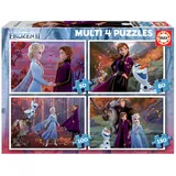 Educa - Kinderpuzzle Die Eiskönigin 2 | 4in1 Puzzleset 50/80/100/150 Teile | Anna, ELSA, Olaf, Disney Frozen | ab 5 Jahren (18640)