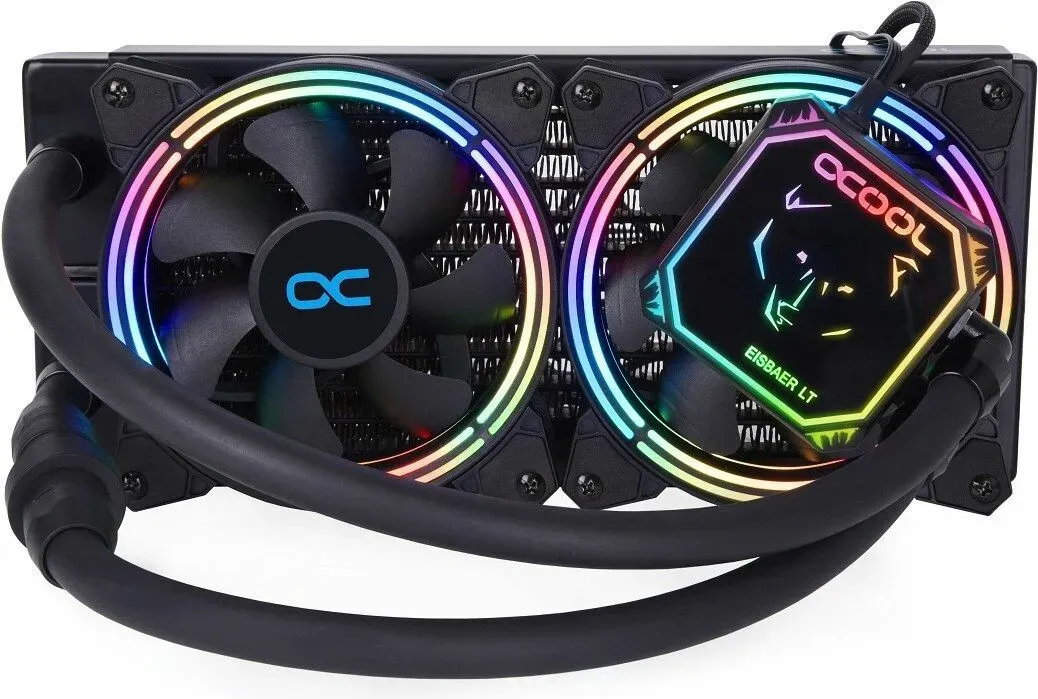 Alphacool Eisbaer Aurora LT240 CPU Digital RGB Komplett-Wasserkühlung, CPU Wasserkühler, Schwarz