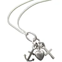 NICEANDnoble Kette mit Anhänger 925er Silber Panzerkette mit Anhänger Glaube, Liebe, Hoffnung