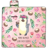 Mr. & Mrs. Panda Picknickdecke Pinguin Kokosnuss - Geschenk, erholt, entspannt, Urlaub, Aloha, stranddecke sandfrei, Decke Outdoor, picknickmatte,