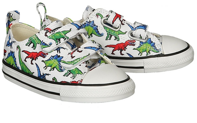Converse - Klett-Sneaker Ctas 2V Ox – Dinosaurs In Weiß/Bunt  Gr.19