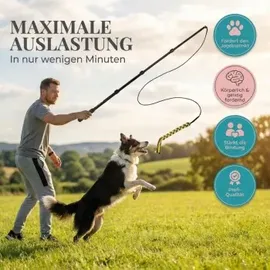 HUND IST KÖNIG Reizangel Hunde | Reizangel für Hunde für Spielspaß - körperliche Auslastung 1,51 m