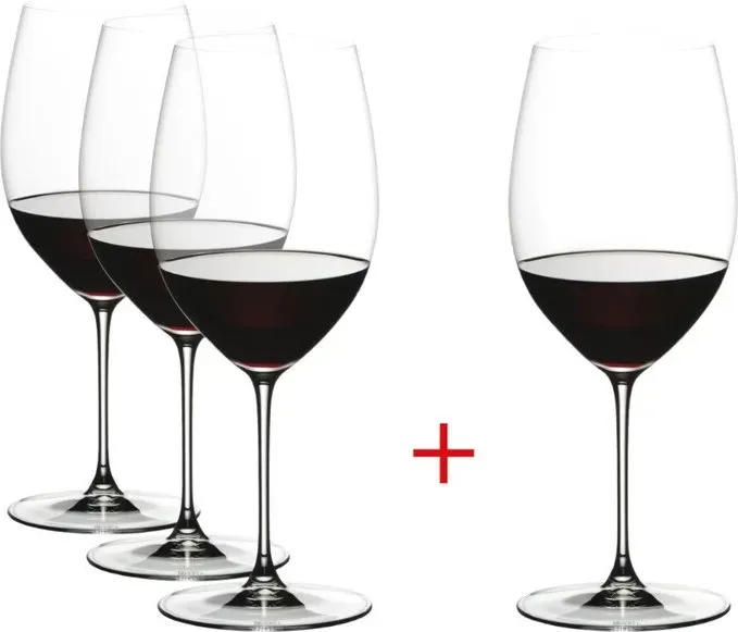 RIEDEL Veritas Cabernet/Merlot Weinglas - Kauf 4 Zahl 3 Set - Kristallglas - 625ml (21 fl oz) - Spülmaschinenfest