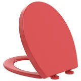YEAUPE PRO Toilettendeckel mit Absenkautomatik, WC-Sitz mit Quick-Release-Funktion und Softclose Absenkautomatik - Toilettensitz mit Verstellbaren Scharnieren, Rot 44,6 * 37,2CM