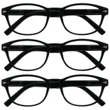 Die Lesebrille Unternehmen Schwarz Leser Wert 3er-Pack Frauen Herren RRR76-111 +1,00