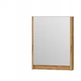 Omeble Spiegelschrank Wandschrank mit Spiegel - 50 x 11 x 65 cm - Badezimmerschrank hängend - Aufbewahrungsschrank für Badezimmer - Badschrank - Eiche