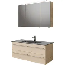 Pelipal Serie 6025 3-tlg. 117 cm x 200 cm x 48 cm Waschtisch grau polar pinie quer NB