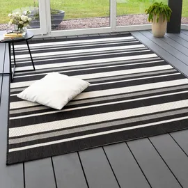 Steffensmeier Outdoorteppich, Schwarz, Textil, Gestreift, Rechteckig, 240x330 cm, wasserabweisend, Teppiche & Böden, Teppiche, Outdoorteppiche