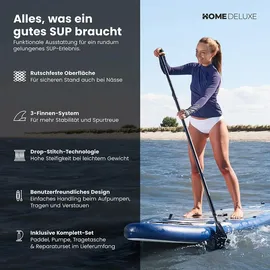 Home Deluxe SUP Board Stand Up Paddle Board MOANA 320 x 76 x 15 cm blau
