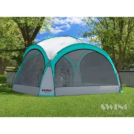 Swing&Harmonie Faltpavillon 4,5 x 4,5 m inkl. Solarmodul Blau/Türkis