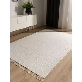 benuta Baumwollteppich Tom Creme 200x300 cm Skandinavisch Wohnzimmerteppich Baumwolle Rechteckig - Weiß