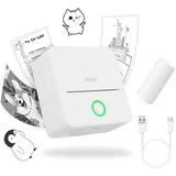 Mini Drucker tragbarer Mini Printer, Mini Fotodrucker Wireless Taschendrucker Thermodrucker Smartphone Bluetooth Drucker Sticker Printer, für iOS und Android, ideal für Studium, Fotos, Geschenke