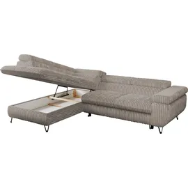 MKS Meble Eckcouch Cord 2-Sitzer Grau