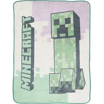 Minecraft Creeper Bettüberwurf 130 x 150 cm Grün/Rosa