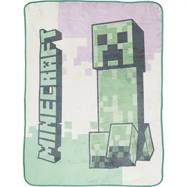 Minecraft Creeper Bettüberwurf 130 x 150 cm Grün/Rosa