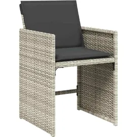 vidaXL Garten Essgruppe 9 pcs Hellgrau Poly-Rattan