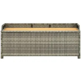 vidaXL Gartenbank mit Stauraum 120 cm Poly Rattan Grau