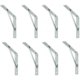 siwitec Regalhalterung 250 x 150 x 30 mm, verzinkt, 8er-Set, 100kg Traglast, Regalträger, Stegkonsole