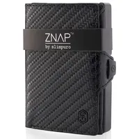 ZNAP® Slim Wallet Kreditkartenetui | Geldbörse Herren | Kartenhalter Geldbeutel Herren | Kartenetui Herren Geldbeutel | Herren Portemonnaie mit RFID Schutz | 8 Karten | Carbon