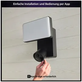 Philips Hue Secure Flutlichtkamera für den Außenbereich - Schwarz